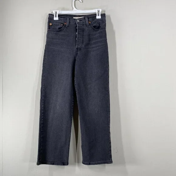 Levi's Ribcage Straight Ankle Denim Jeans Women's 27 High Rise Gray Casual Pants - Picture 1 of 14